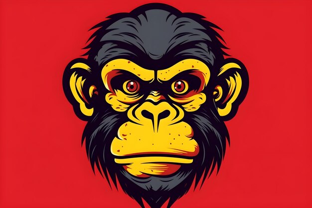 conception du logo de la tête de gorille