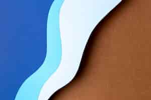 Photo gratuite conception de formes de papier nuances bleues