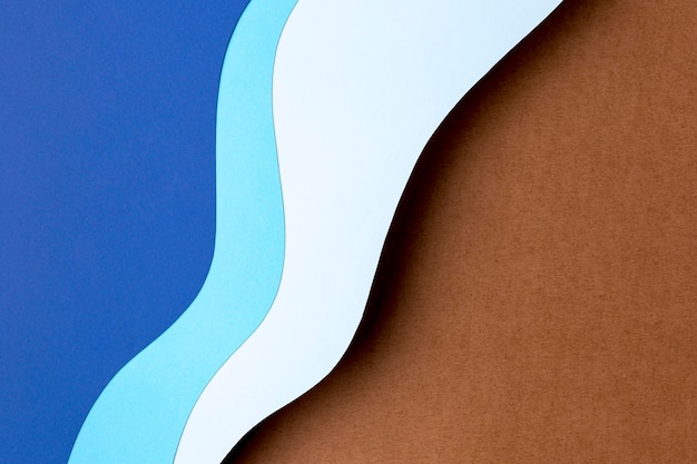 Conception de formes de papier nuances bleues