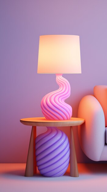 Conception d'une lampe lumineuse de style art numérique