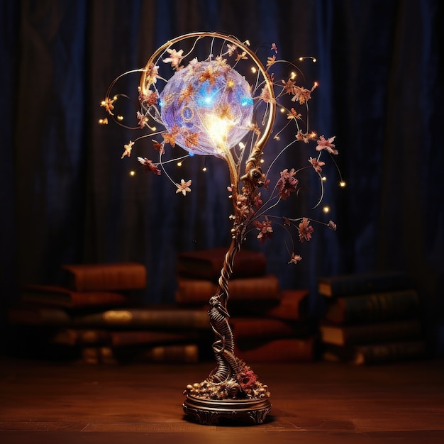 Photo gratuite conception de lampes lumineuses futuristes et fantastiques