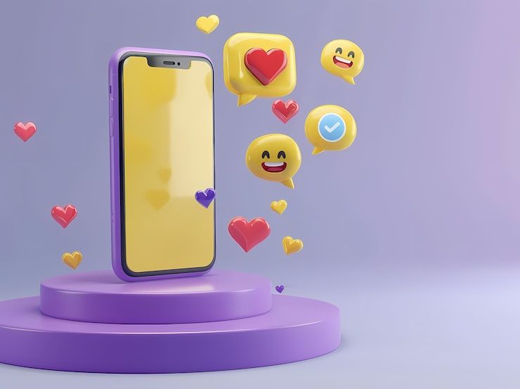 Photo gratuit conception de médias sociaux réaliste du téléphone en studio
