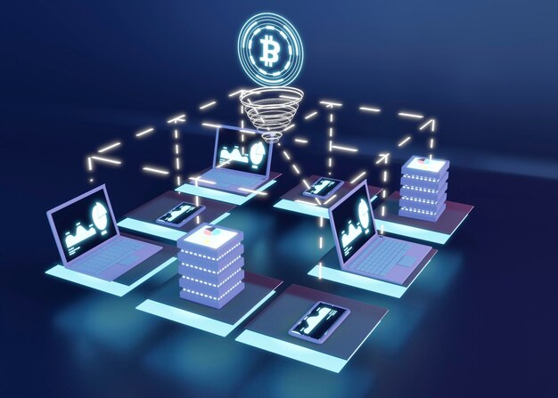 Conception de rendu de crypto-monnaie 3D