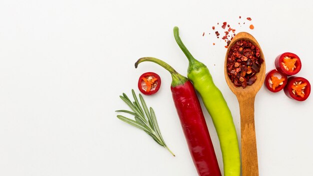 Condiment de piment avec copie-espace