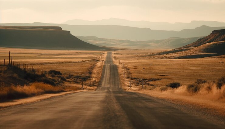 Photo gratuit conduire à travers la beauté extrême de monument valley, la disparition générée par l'ia