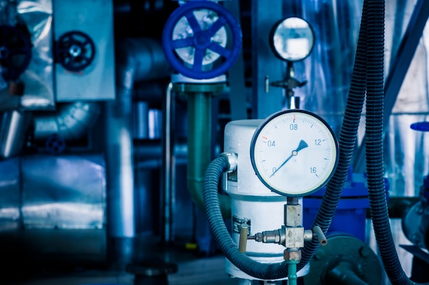 Conduites d&#39;acier et câbles dans une usine