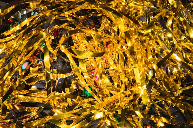 Confetti doré vue de dessus pour la fête