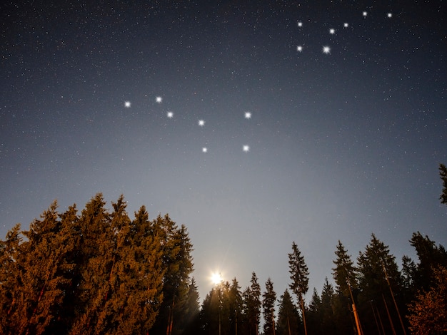 Photo gratuite constellations de la grande ourse et de la petite ourse