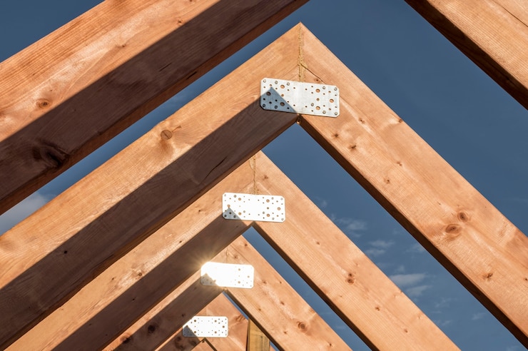 Photo gratuit construction vue de face d'un toit