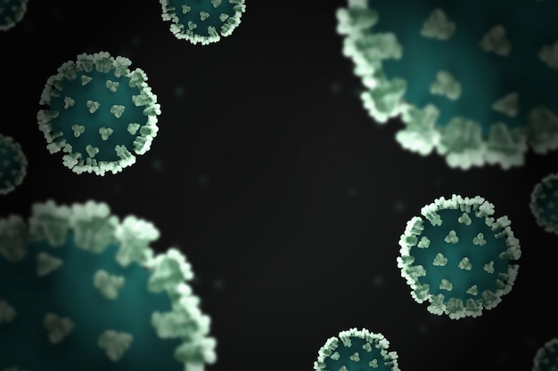 Contexte d'infection de coronavirus avec espace copie