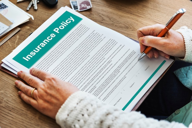 Contrat de police d'assurance Termes Concept Document