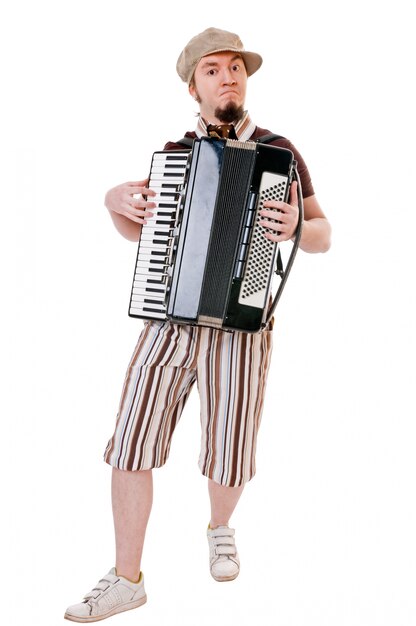 Cool musicien avec accordéon