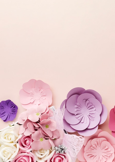 Copie espace belle forme de fleurs en papier