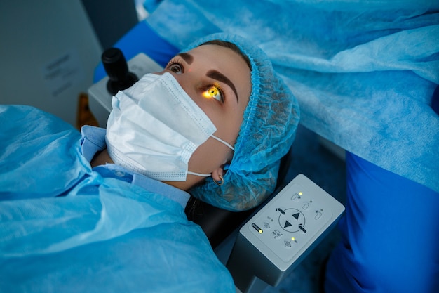 Correction des yeux au laser médical. opération des yeux de la technologie médicale.