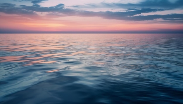 Photo gratuite coucher de soleil sur la beauté de la nature de l'eau tranquille révélée générée par l'ia