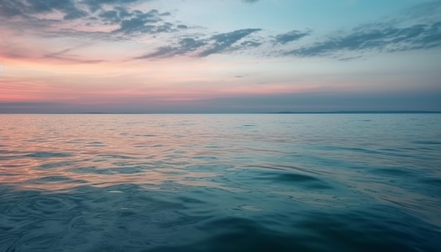 Photo gratuite coucher de soleil sur la beauté tranquille de la nature du paysage marin reflétée générée par l'ia