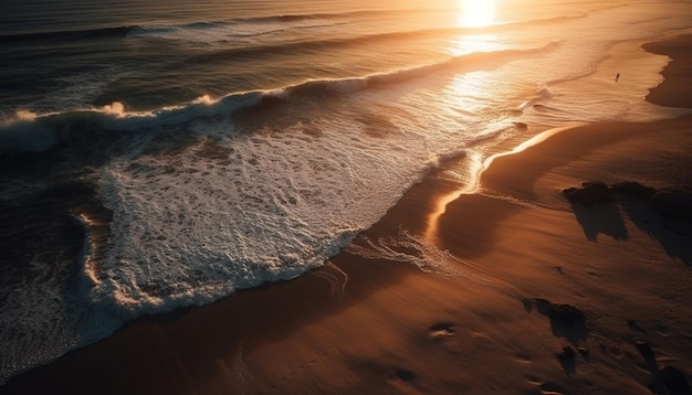 Photo gratuite coucher de soleil sur les eaux tranquilles d'un paradis tropical ia générative