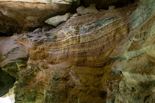 Couches de roche sédimentaire et stratification