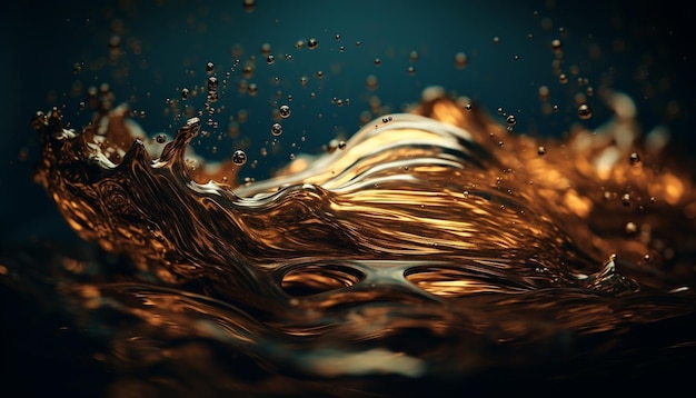 Photo gratuite des couleurs vibrantes dans l'eau créent un motif de vagues abstrait généré par l'ia