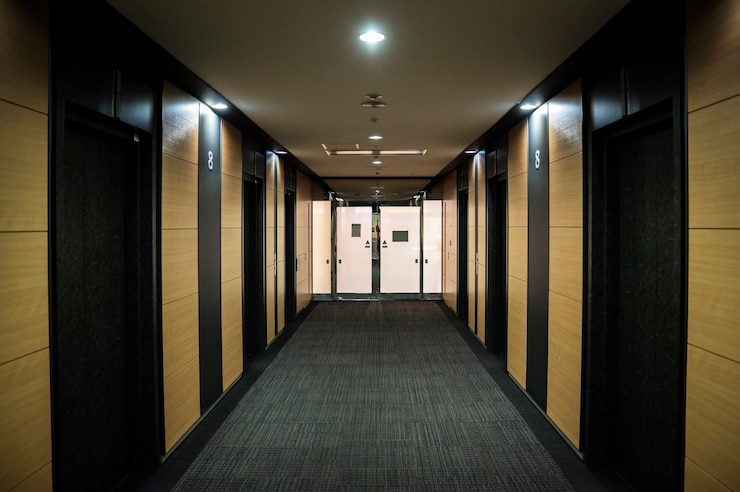 Photo gratuit couloir d'un hôtel