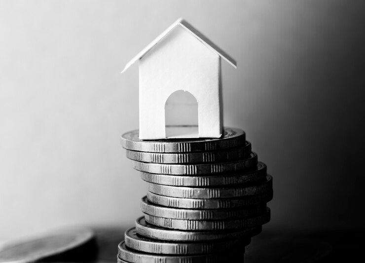 Photo gratuit coup de macro du concept d'hypothèque financière
