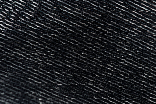 Coup de macro de tissu textile noir texturé
