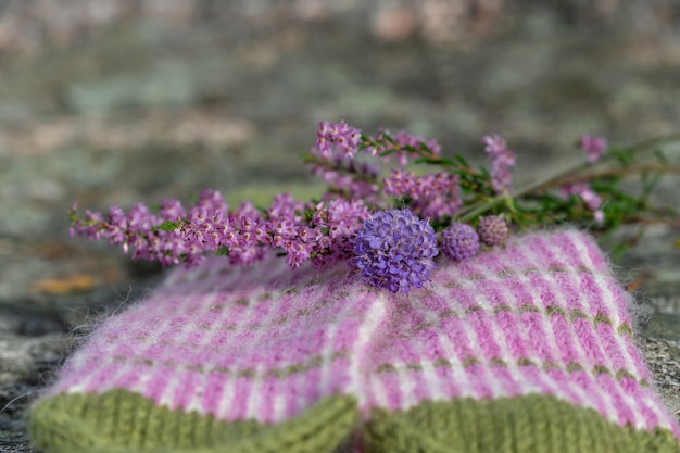 Photo gratuite coup de mise au point sélective de fleur de cèdre salé au sol