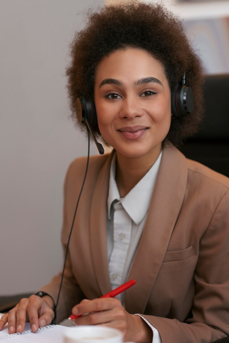 Photo gratuit coup moyen femme travaillant comme économiste