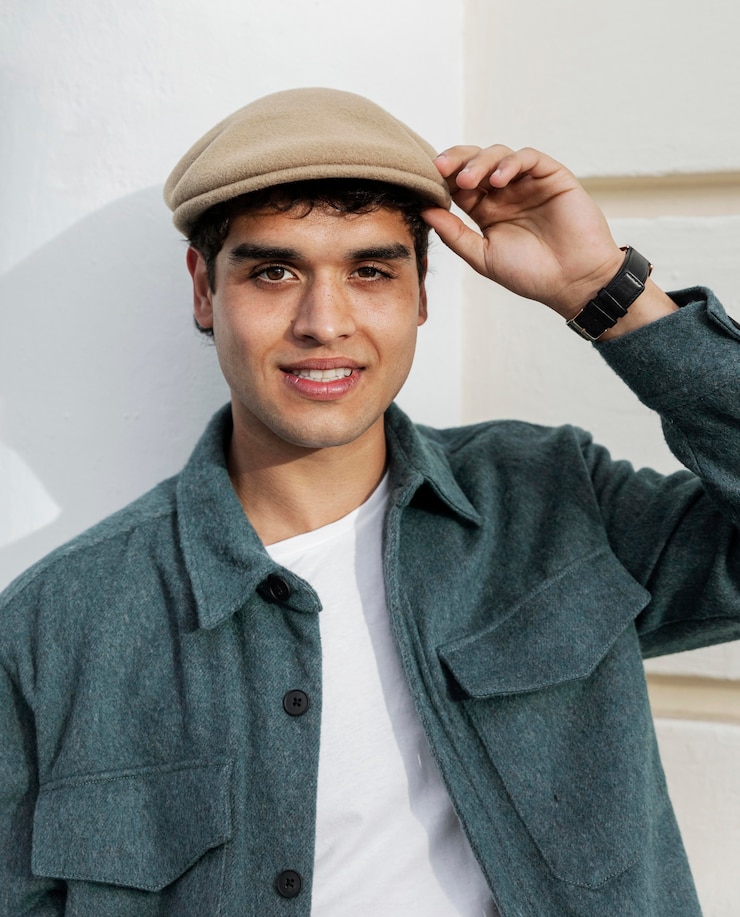 Photo gratuit coup moyen homme tenant un chapeau