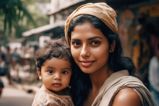 Photo gratuite coup moyen mère tenant un bébé mignon