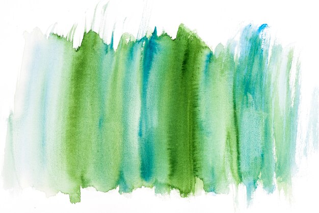 Coup de pinceau aquarelle vert et turquoise