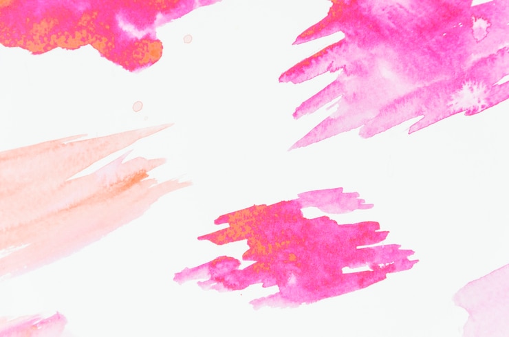 Photo gratuit coup de pinceau rose sur fond blanc