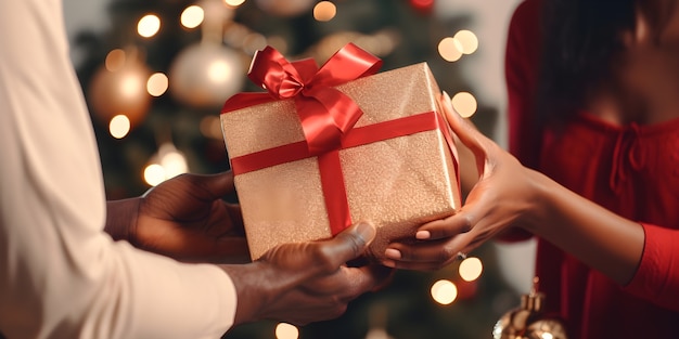 Photo gratuite un couple fête noël ensemble.