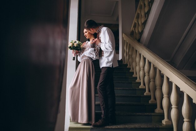 Couple de fiançailles de mariage