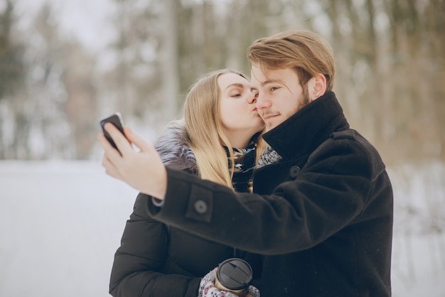 couple en hiver