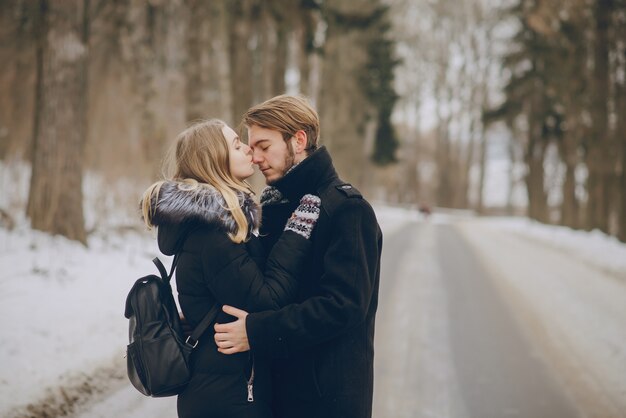 couple en hiver