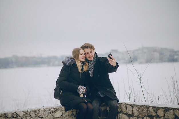 couple en hiver