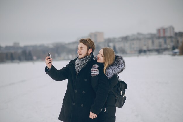 couple en hiver