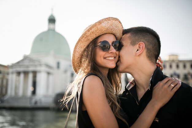 Couple en lune de miel à Venise