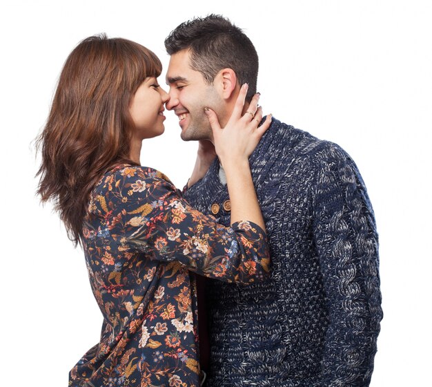 Couple sur le point d&#39;embrasser