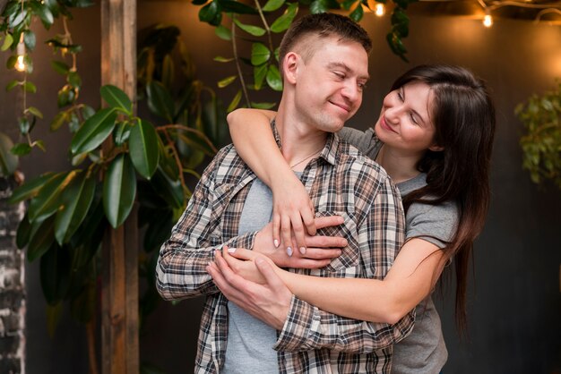 Couple, poser, quoique, sourire, autre