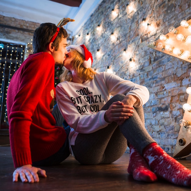 Couple romantique à Noël