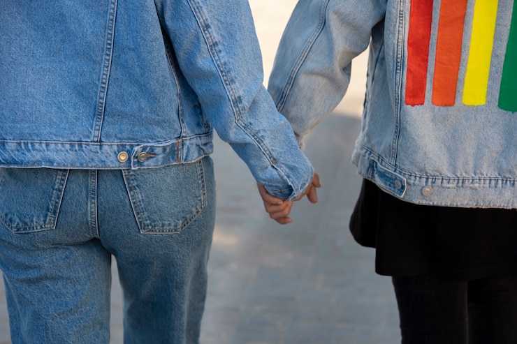 Photo gratuit un couple trans passe du bon temps ensemble