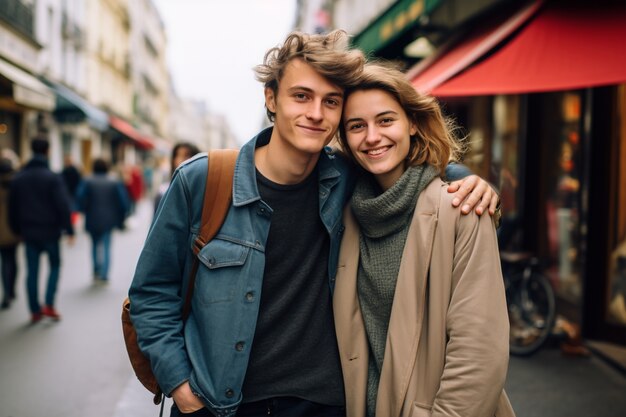 Couple vue de face étant romantique