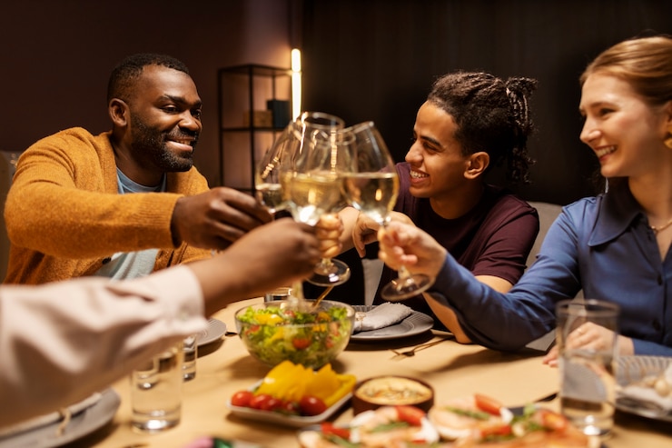 Photo gratuit les couples fêtent leur anniversaire