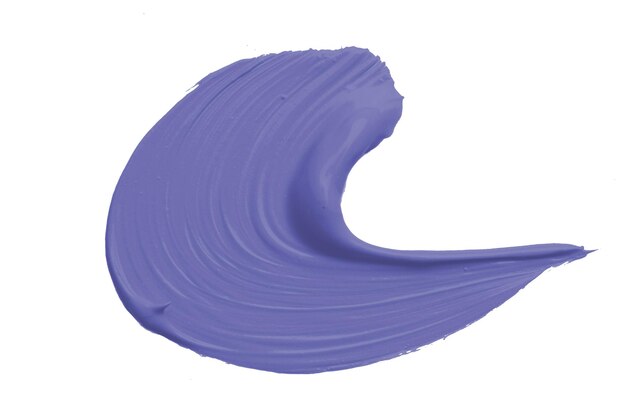 Coups de pinceau violet isolés sur fond blanc