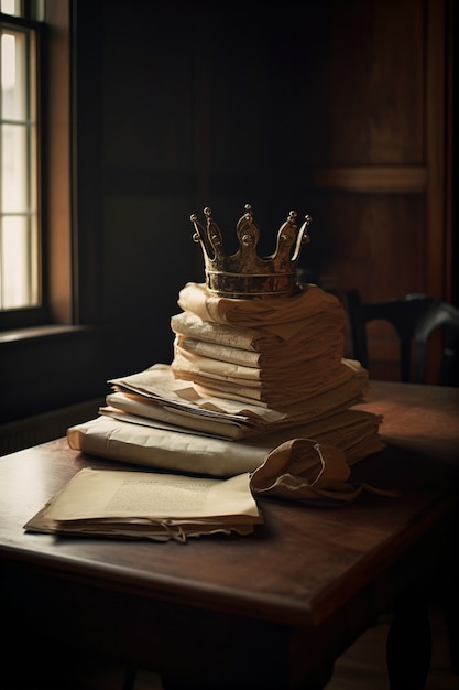 Couronne médiévale de la royauté nature morte