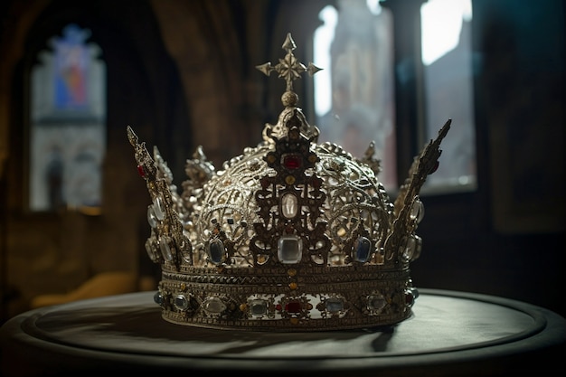 Photo gratuite couronne médiévale de la royauté nature morte