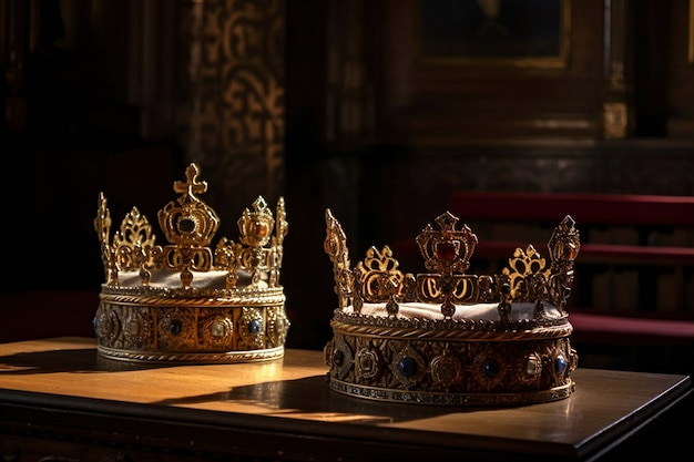 Couronne médiévale de la royauté nature morte