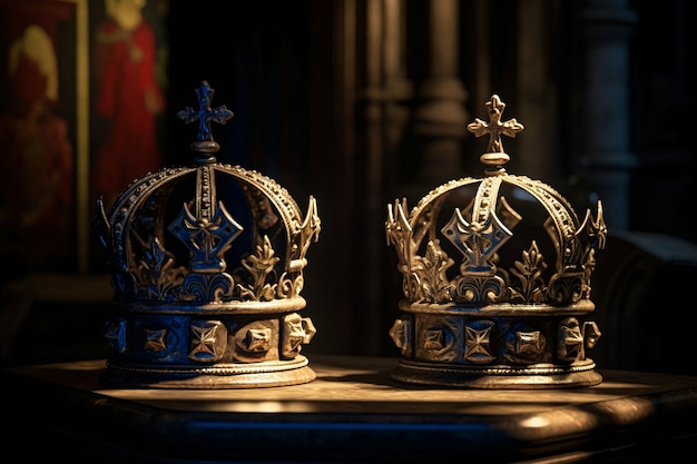 La couronne royale médiévale est une nature morte.